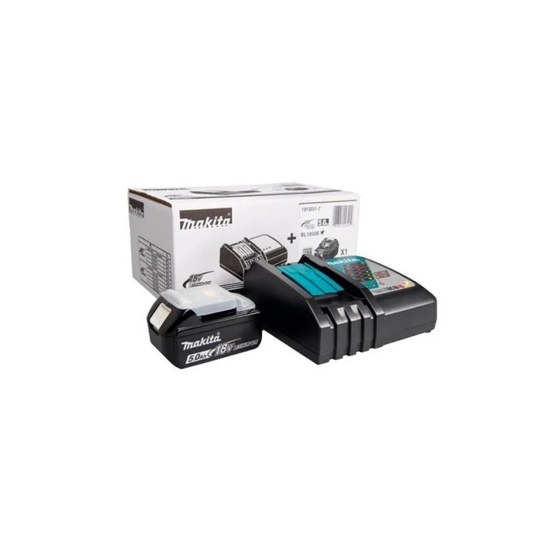Kit Fuente 18V 5,0Ah Cargador Dc18Rc + Bateria Bl1 191B51-7 Makita