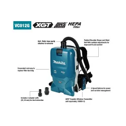 Aspiradora Mochila 6,0lt 40vx2 (80v) Xgt Seco/humedo VC012GZ Makita