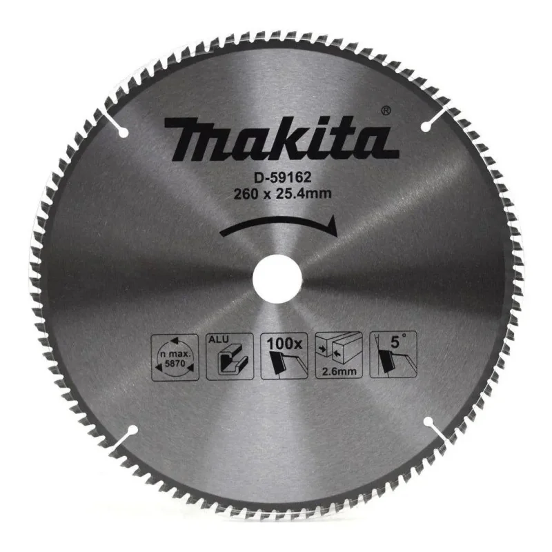 Disco Sierra 10-1/4" (260 X 25.4Mm X 100Dte)P/ Alu D-59162 Makita