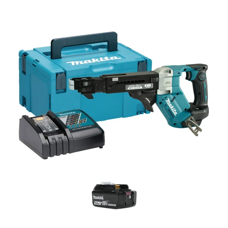 Atornillador Autoalimentado Inal. 18V Lxt 25-55Mm Bl/Xpt/Batería Bl1850 (5Ah) X2 + Cargador + Makpac Dfr551Rtj Makita