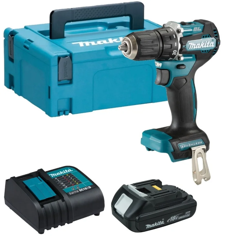 Taladro Atornillador 13 Mm. 40 N.M/ 1 Bat. Bl1815N 1,5Ah+Carg.Dc18Sd Bl/Xpt Ddf487Sy1J Makita