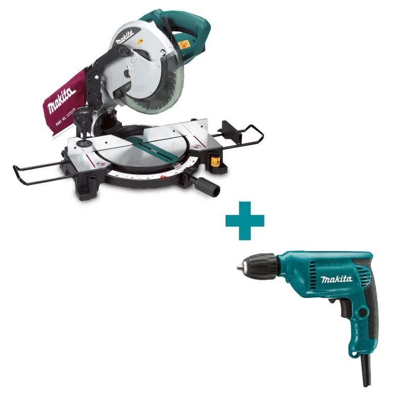 Combo Ingleteadora 10" Mls100 + Taladro 6413 Mls100-8 Makita