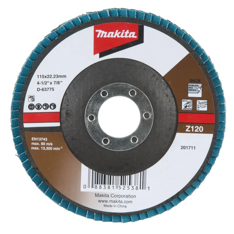 Disco Traslapado 4 1/2" (115 X 22) Gr 120 - Zirco D-63775 Makita