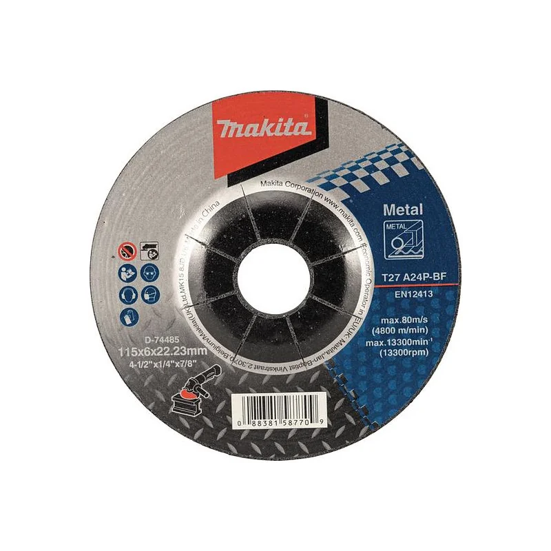 Disco Desbaste Metal 4-1/2" (115 X 6 X 22.23) A24P D-74485 Makita