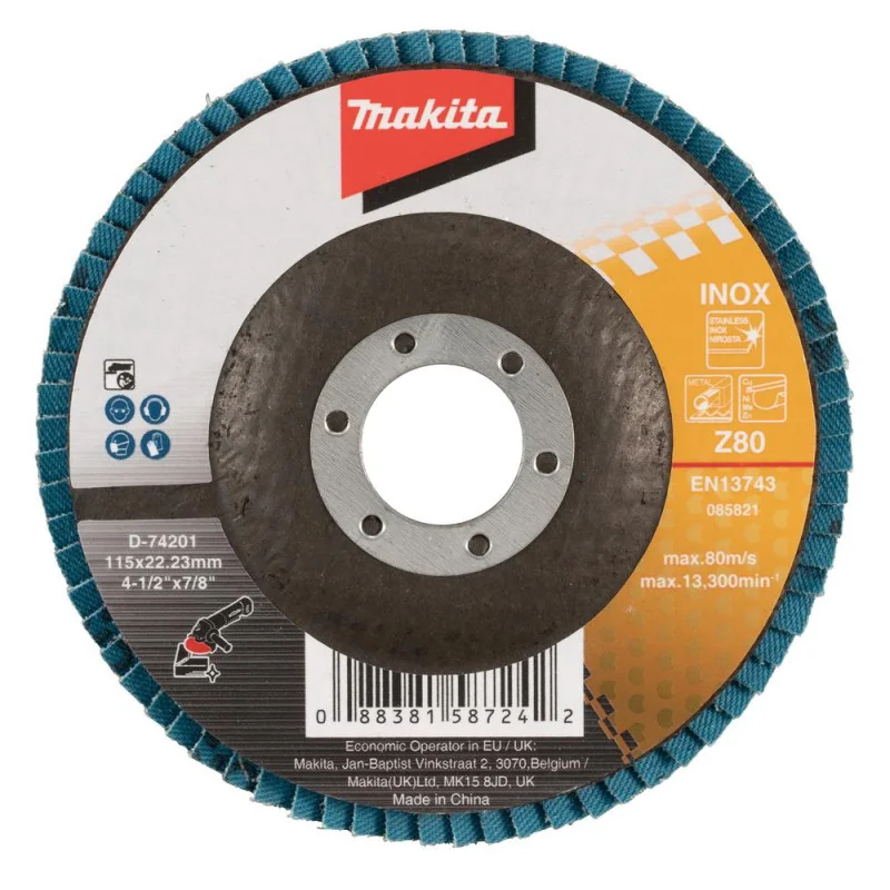 Disco Traslapado 4 1/2" (115 X 22) Gr 80 Zircon Me D-74201 Makita