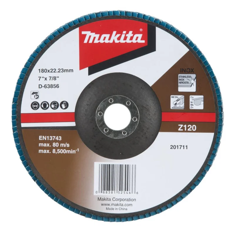 Disco Traslapado 7" (180 X 22) Gr 120 - Zircon Me D-63856 Makita