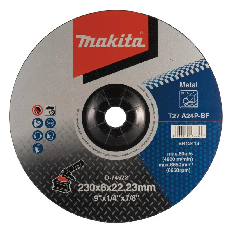 Disco Desbaste Metal 9" (230X6.0X22.23) A24P D-74522 Makita