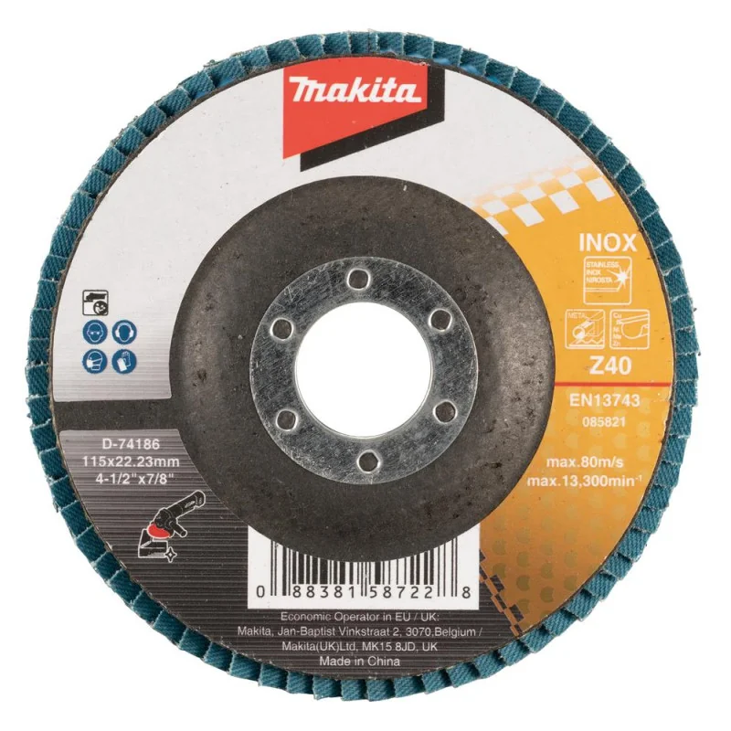 Disco Traslapado 4 1/2" (115 X 22) Gr 40 Zircon Me D-74186 Makita