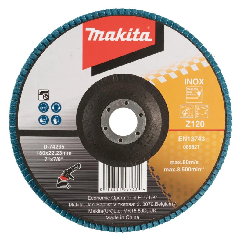 Disco Traslapado 7" (180 X 22) Gr 120 Zircon Metal D-74295 Makita