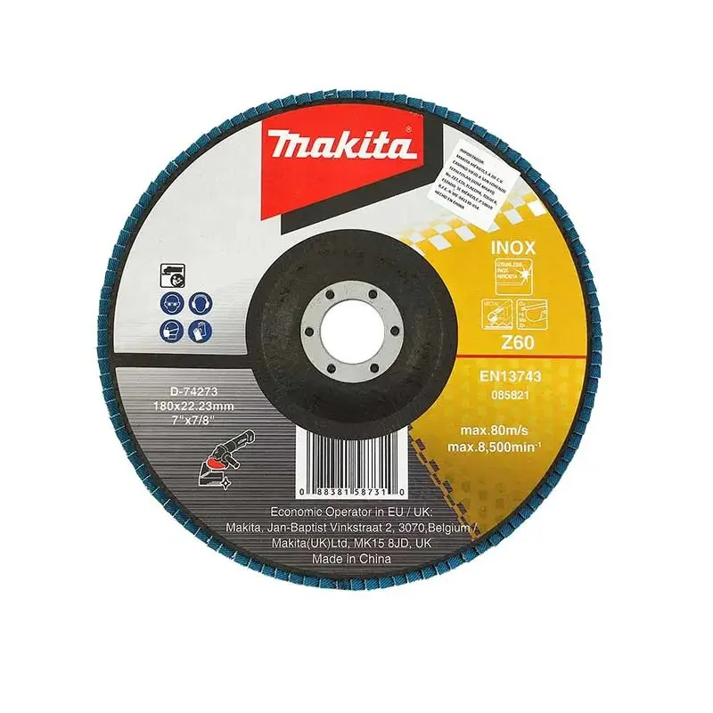 Disco Traslapado 7" (180 X 22) Gr 60 Zircon Metal D-74273 Makita