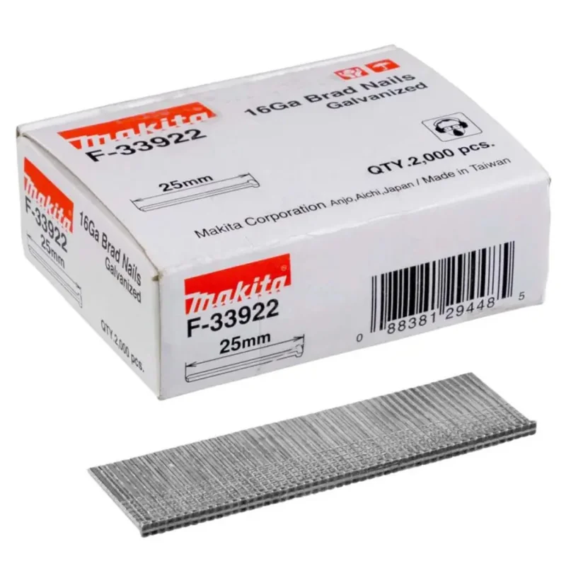 Clavo 25X1,6Mm 16Ga Galban Para Af601/Dbn600(2.000Un) F-33922 Makita