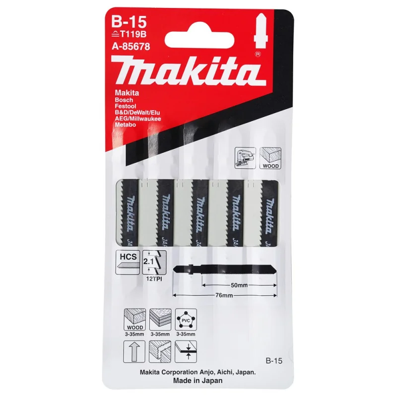 Hoja Calar Hcs B-15 (12T X 50Mm) Para Madera-Plástico A-85678 Makita