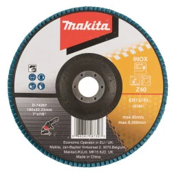 Disco Traslapado 7" (180 X 22) Gr 40 Zircon Metal D-74267 Makita