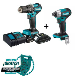 Combo 18V Taladro 1/2" Dhp487 + Atornillador Impac Dlx2414Yx7- 2 Makita