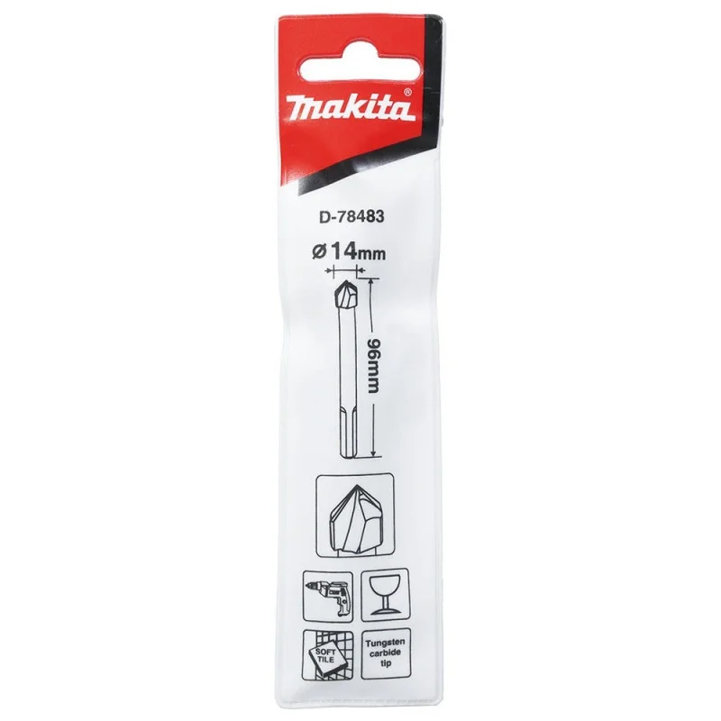 Broca Vidrio 14 X 96 Mm. (Toma 3 Caras) D-78483 Makita