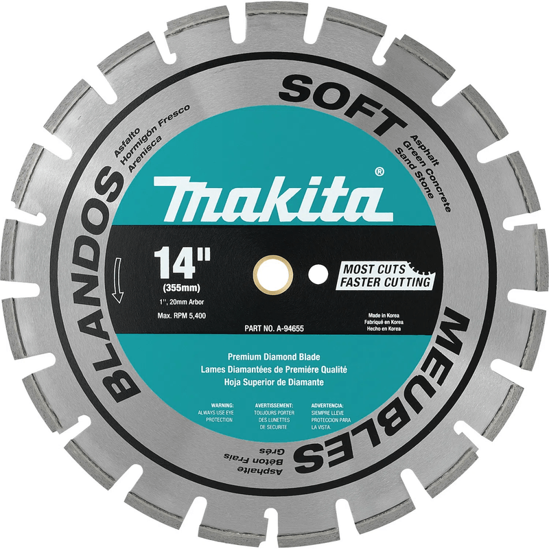 Disco Diamantado Seg. 14" (355 X 25.4Mm) Buje 20Mm A-94655 Makita