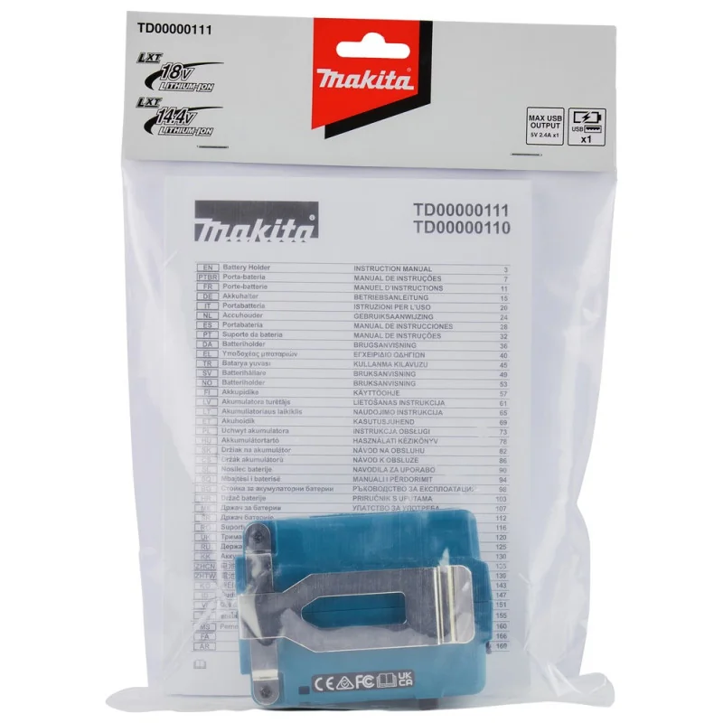 Adaptador Usb Para Baterias 18V Lxt Li-Ion Con Gan Td00000111 Makita