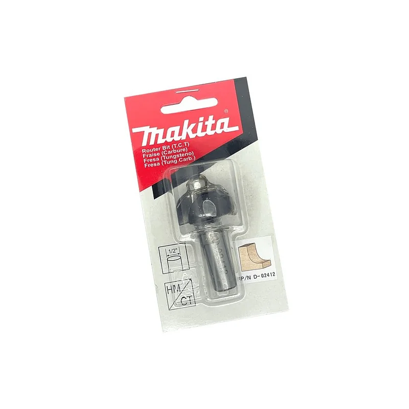 Fresa 3/8" X 1.1/8" Media Caña Toma 1/2" Con Rodam. D-02412 Makita