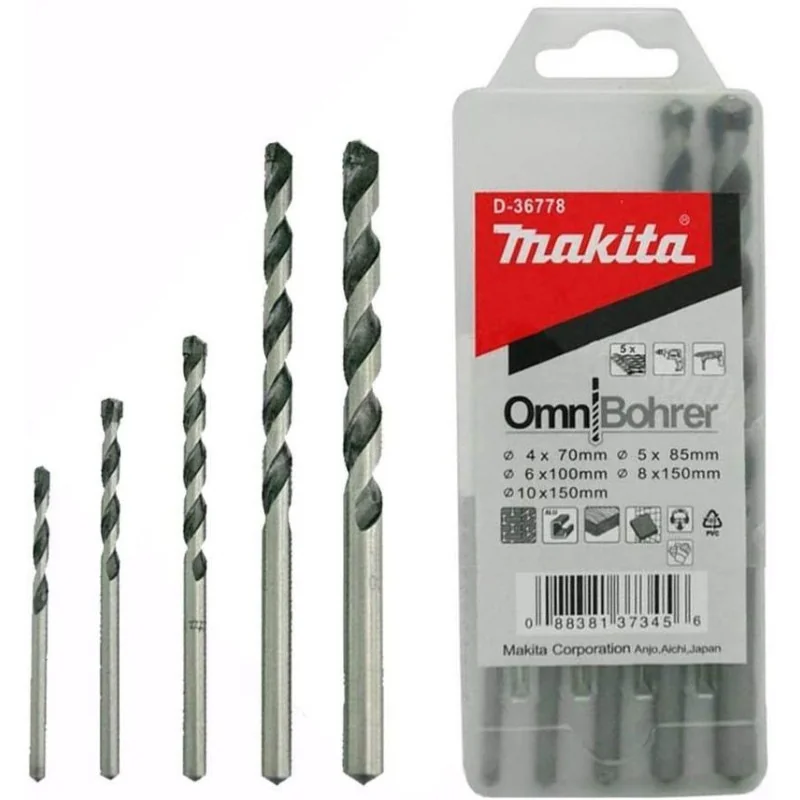 Set Brocas Multi Aplicacion Omnibohrer 4-5-6-8-10 D-36712 Makita
