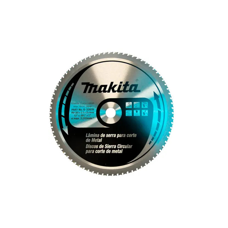 Disco Sierra 12" (305 X 25.4 X 2.3Mm X 78Dte) Para Lc B-33978 Makita