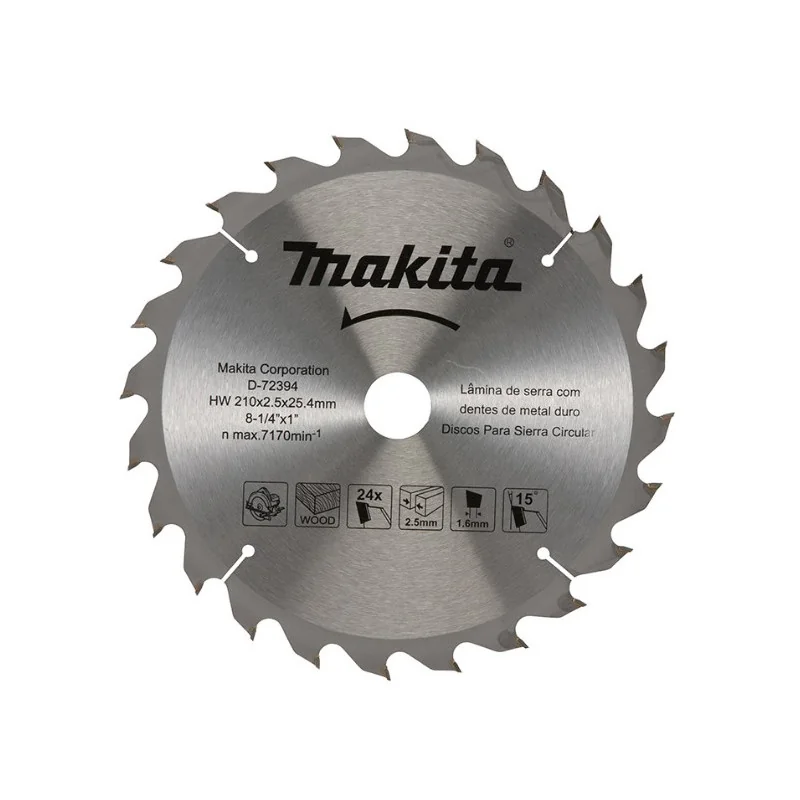 Disco Sierra 8-1/4" (210 X 25.4 Mm X 24Dte) Buje 5 D-72394 Makita
