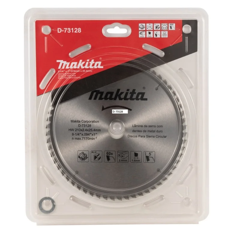 Disco Sierra 8-1/4" (210 X 25.4Mm X 60Dte) Buje 15 D-73128 Makita