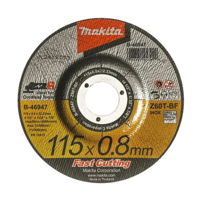 DISCO CORTE ACERO INOX. 4-1/2" (115x0.8x22.23) CD B-46947 MAKITA