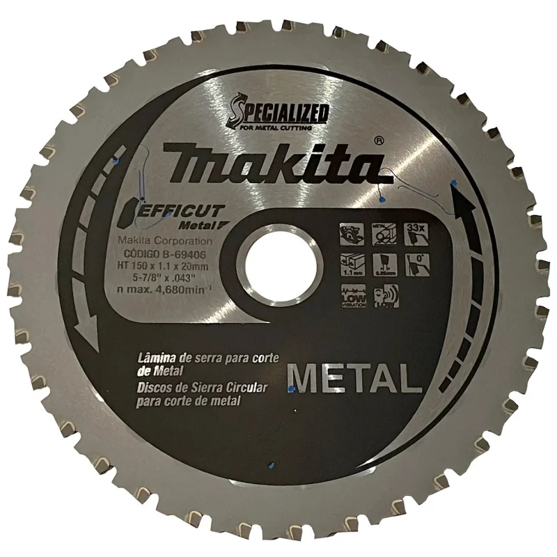 Disco Sierra 6" (150Mm X 33Dte) Metal Efficut B-69406 Makita