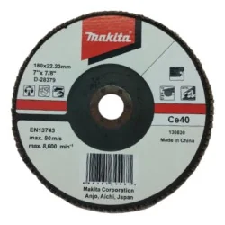 Disco Traslapado 7" (180 X 22) Gr 40 Ox.Alum Metal D-28379 Makita
