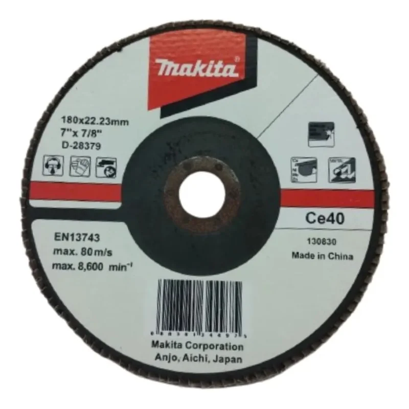 Disco Traslapado 7" (180 X 22) Gr 40 Ox.Alum Metal D-28379 Makita