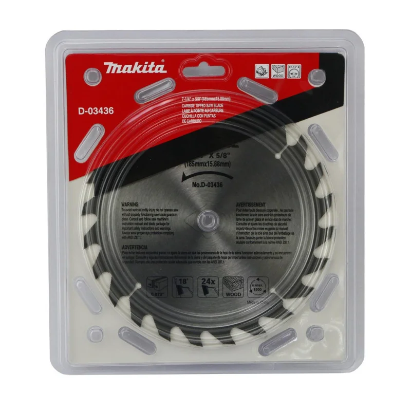 DISCO SIERRA 7-1/4"X 5/8" X 24 DTE MADERA D-03436 MAKITA