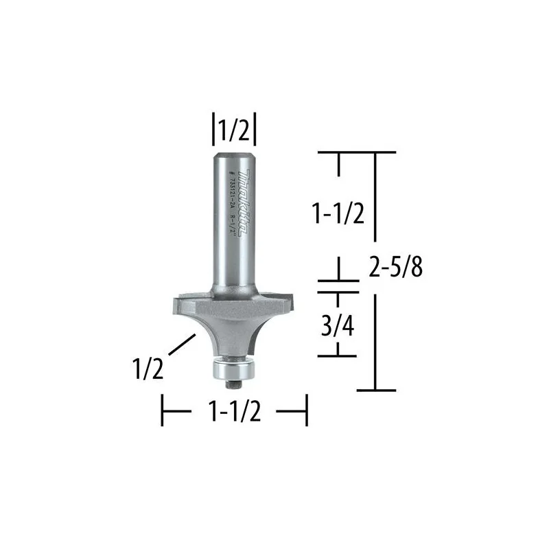 J-FRESA P/REDONDEAR ESQUINAS 1/2" X 3/4" C/RODAMIE 733121-2A MAKITA