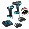 COMBO Taladro 1/2" DHP487+Atornillador Impac DTD1 DLX2414YX7-1 Makita