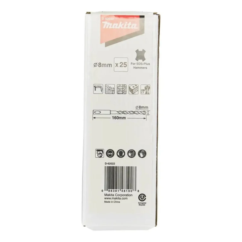 Caja Brocas Sds Plus (25 Pcs) 8X160 D-62022 Makita