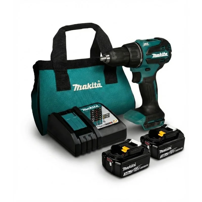 Taladro Percusión 1/2" 18V XLT 0-500/1.900 Rpm Motor BL 2 Bat.Li-Ion 3,0Ah+Carg.Rapido 1,7Kg DHP490RFX2 Makita