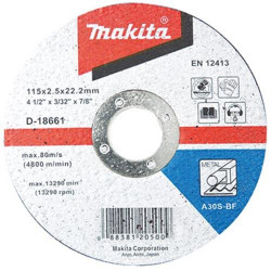DISCO CORTE METAL 4-1/2" (115 X 2.5 X 22.23) RECTO D-18661 MAKITA