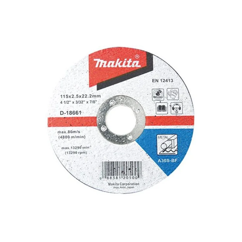 DISCO CORTE METAL 4-1/2" (115 X 2.5 X 22.23) RECTO D-18661 MAKITA