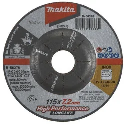 DISCO DESBASTE METAL/INOX 4-1/2" (115X7.2X22.23) A B-56378 MAKITA